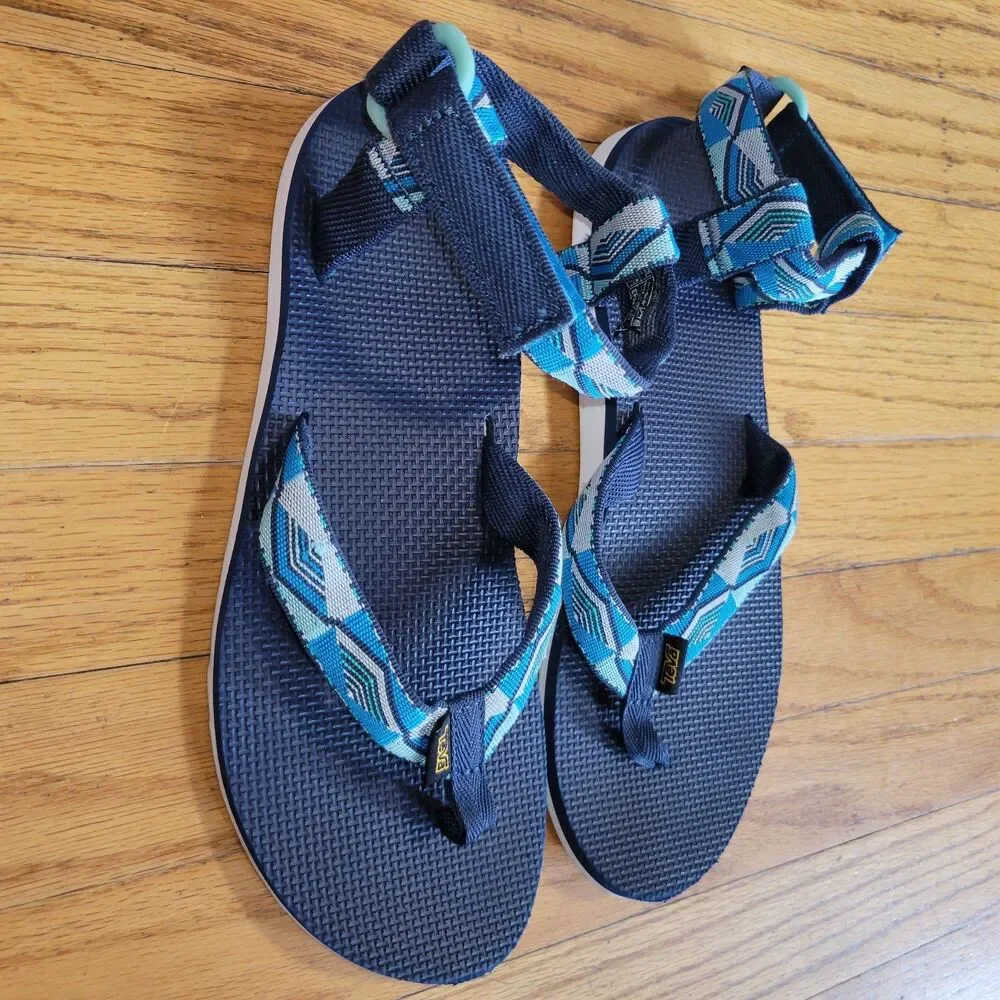 TEVA Original Universal Pyramid Blue Rubber Sole Sandals Women's US 10  hike